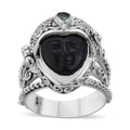 Sajen Silver Rainbow Obsidian and Apatite Ring in Sterling Silver (Size 10.0) 4.35 ctw - Sticky add to cart bar