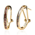 Orange Diamond Omega Clip Hoop Earrings in Vermeil Yellow Gold Over Sterling Silver 0.75 ctw - Sticky add to cart bar