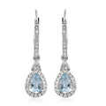 Premium Mangoro Aquamarine and White Zircon Drop Earrings in Platinum Over Sterling Silver 1.65 ctw - Sticky add to cart bar