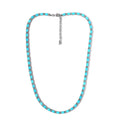Premium Sleeping Beauty Turquoise and White Zircon Tennis Necklace 18 Inches in Platinum Over Sterling Silver 27.60 ctw - Sticky add to cart bar