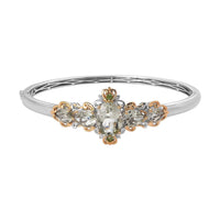 AAA Montezuma Prasiolite and Chrome Diopside Bangle Bracelet in Platinum Over Sterling Silver 10.65 ctw