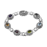 Bali Legacy Multi Gemstone Bracelet in Sterling Silver (7.50 In) 7.50 ctw