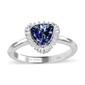 LUXORO 10K White Gold Premium Peacock Tanzanite and Diamond Halo Ring 3 Grams 1.15 ctw - Sticky add to cart bar