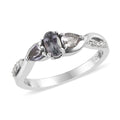 Peacock Tanzanite and Moissanite Infinity Ring in Platinum Over Sterling Silver 0.65 ctw - Sticky add to cart bar
