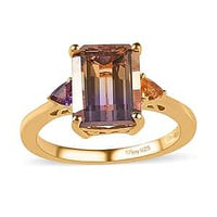 AAA Anahi Ametrine and Multi Gemstone Ring in Vermeil Yellow Gold Over Sterling Silver 3.85 ctw
