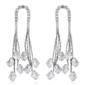 Simulated Diamond Chandelier Dangle Earrings in Silvertone - Sticky add to cart bar