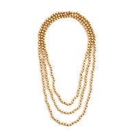 White Pearl Glass Beaded Endless Necklace (100 Inches)