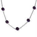 Amethyst Beaded Station Necklace 20 Inches in Sterling Silver 44.65 ctw - Sticky add to cart bar