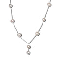 Freshwater Pearl Station Necklace 20 Inches in Sterling Silver - Sticky add to cart bar