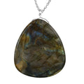 Malagasy Labradorite Pear Shape Necklace 20 Inches in Sterling Silver 69.50 ctw - Sticky add to cart bar