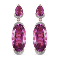 African Lilac Quartz (Triplet) and White Zircon Dangling Earrings in Vermeil Rose Gold Over Sterling Silver 15.90 ctw - Sticky add to cart bar