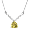 Ouro Verde Quartz and White Zircon Necklace 18 Inches in Platinum Over Sterling Silver 4.10 ctw - Sticky add to cart bar