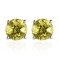 Ouro Verde Quartz Solitaire Stud Earrings in Platinum Over Sterling Silver 7.00 ctw - Sticky add to cart bar