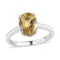 Brazilian Golden Apatite Solitaire Ring in Platinum Over Sterling Silver 1.85 ctw - Sticky add to cart bar