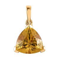 Brazilian Golden Apatite Solitaire Pendant in Vermeil Yellow Gold Over Sterling Silver 4.40 ctw