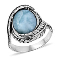 Bali Legacy Larimar Ring in Sterling Silver (Size 10.0) 8.50 ctw - Sticky add to cart bar