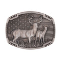 Western Animal Deer Belt Buckle in Silvertone - Sticky add to cart bar