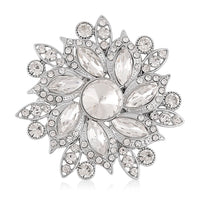 Austrian Crystal Floral Belt Buckle in Silvertone