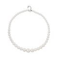 White Shell Pearl 8-16mm Necklace (20-22 Inches) in Silvertone - Sticky add to cart bar