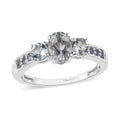 Premium Brazilian Goshenite and Tanzanite Ring in Platinum Over Sterling Silver 1.25 ctw - Sticky add to cart bar