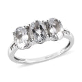 Premium Brazilian Goshenite and Diamond Ring in Platinum Over Sterling Silver 2.00 ctw - Sticky add to cart bar