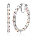 Australian Opal Inside Out Hoop Earrings in Platinum Over Sterling Silver 4.50 ctw - Sticky add to cart bar