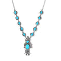 Artisan Crafted Sleeping Beauty Turquoise Necklace 18 Inches in Sterling Silver 7.50 ctw - Sticky add to cart bar