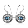 Bali Legacy Swiss Blue Topaz Floral Earrings in Sterling Silver 0.40 ctw - Sticky add to cart bar