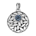 Bali Legacy Sky Blue Topaz Floral Framework Pendant in Sterling Silver 0.20 ctw - Sticky add to cart bar