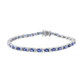 AAA Blue Ceylon Sapphire and Moissanite Bracelet in Platinum Over Sterling Silver (6.50 In) 7.90 Grams 6.65 ctw (Delivery in 5-7 Business Days) - Sticky add to cart bar