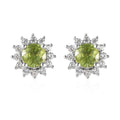 AAA Sava Sphene and White Zircon Sunburst Stud Earrings in Platinum Over Sterling Silver 0.90 ctw - Sticky add to cart bar