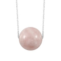 Galilea Rose Quartz Necklace 20 Inches in Sterling Silver 52.00 ctw - Sticky add to cart bar