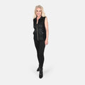 Tamsy Black Quilted Knit Zip Front Vest- XS - Sticky add to cart bar