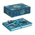 Blue Beaded Box with Paper Diary & Pen (6.5""x4.5") - Sticky add to cart bar