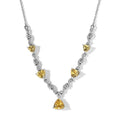Brazilian Golden Apatite and White Zircon Necklace 18-20 Inches in Platinum Over Sterling Silver 4.15 ctw - Sticky add to cart bar
