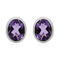 Bali Legacy Amethyst Stud Earrings in Sterling Silver 0.40 ctw