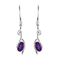 African Amethyst Solitaire Lever Back Earring Sterling Silver 0.83 ctw - Sticky add to cart bar