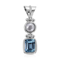Bali Legacy Sky Blue Topaz and White Pearl Pendant without Chain in Sterling Silver 0.55 ctw - Sticky add to cart bar