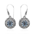 Bali Legacy Sky Blue Topaz and White Topaz Floral Framework Earrings in Sterling Silver 1.30 ctw - Sticky add to cart bar
