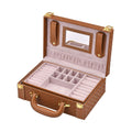 Purple Faux Leather Woven Texture 2 Layer Briefcase Jewelry Box (10.8"x7.3"x3.25") - Sticky add to cart bar