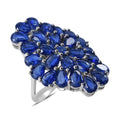 Kashmir Kyanite Elongated Ring in Platinum Over Sterling Silver 8 Grams 14.00 ctw (Delivery 3-5 Business Days) - Sticky add to cart bar