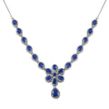 Kashmir Kyanite and White Zircon 11.60 ctw Necklace in Platinum Over Sterling Silver 18 Inches - Sticky add to cart bar