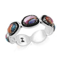 SANTA FE Style Rainbow Multi Turquoise Eternity Ring in Sterling Silver 1.50 ctw - Sticky add to cart bar