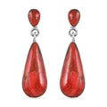 SANTA FE Style Plum Coral Dangle Earrings in Sterling Silver 2.40 ctw - Sticky add to cart bar