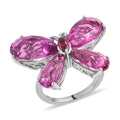 African Lilac Quartz (Triplet) and Orissa Rhodolite Garnet Butterfly Ring in Platinum Over Sterling Silver 14.15 ctw - Sticky add to cart bar