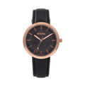 Strada Japanese Movement Black Stardust Dial Watch with Black Faux Leather Strap - Sticky add to cart bar