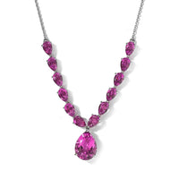 African Lilac Quartz (Triplet) Y-Shape Necklace 18 Inches in Platinum Over Sterling Silver 20.70 ctw