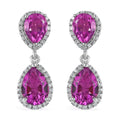 African Lilac Quartz (Triplet) and White Zircon Dangling Earrings in Platinum Over Sterling Silver 7.75 ctw - Sticky add to cart bar