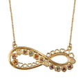Multi Gemstone Infinity Necklace 18 Inches in Vermeil Yellow Gold Over Sterling Silver 0.20 ctw - Sticky add to cart bar
