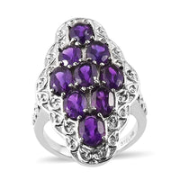 Amethyst Ring in Stainless Steel 3.65 ctw